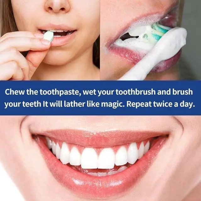 Alt view image 3 of 7 - Toothpaste Tablets 150P-Nano Hydroxyapatite Toothpaste Chewable Toothpaste Tablets for Sensitive Teeth,Flouride&Plastic Free Friendly Travel Tabs,Whitening Teeth&Freshens Breath