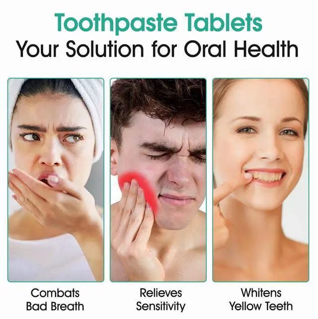Alt view image 4 of 7 - Toothpaste Tablets 150P-Nano Hydroxyapatite Toothpaste Chewable Toothpaste Tablets for Sensitive Teeth,Flouride&Plastic Free Friendly Travel Tabs,Whitening Teeth&Freshens Breath