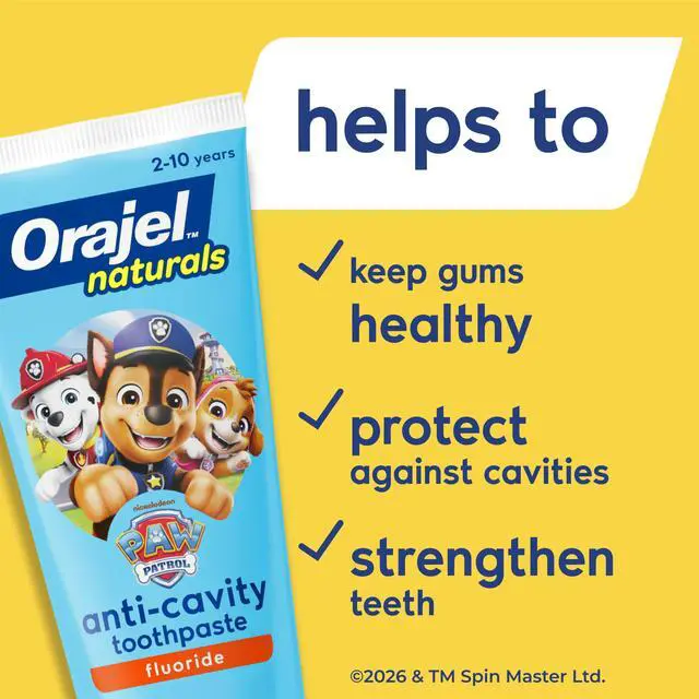 Alt view image 3 of 7 - Kids Paw Patrol Anti-Cavity Fluoride Toothpaste, Natural Fruity Bubble Flavor, 4.2oz Tube