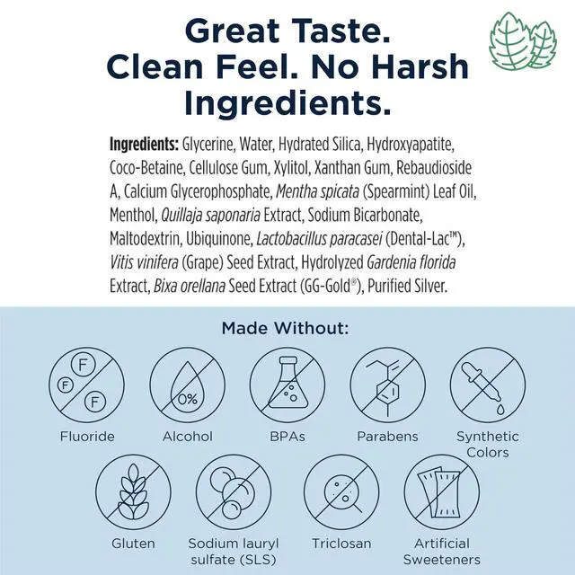 Alt view image 6 of 7 - PerioBiotic Silver Hydroxyapatite Toothpaste - Fluoride Free Toothpaste with Oral Probiotics with Whitening Hydroxyapatite - Supports Gum Health & Remineralization (3 Pack, 4oz)