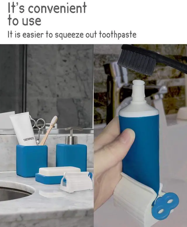 Alt view image 6 of 6 - Toothpaste Squeezer, 6 Pcs Toothpaste Tube Squeezers, Multi-Purpose Toothpaste Dispenser, Rolling Toothpaste Holder Stand by