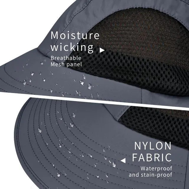 Alt view image 4 of 6 - Sun Hat for Men Women with Neck Flap,UPF 50+ UV Protective Hiking Fishing Hats,Wide Brim Sun Hat for Women&Men