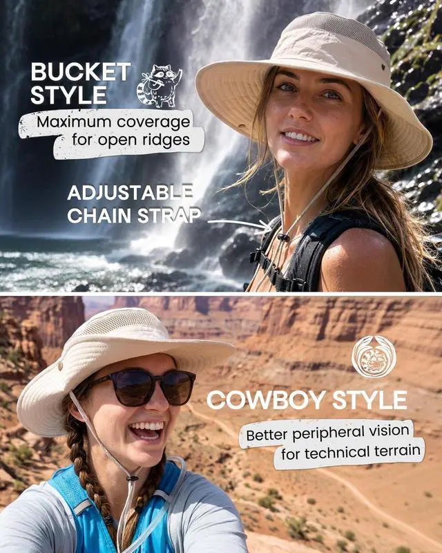 Alt view image 5 of 7 - Sun Hats for Women with Ponytail Hole Hiking Summer Wide Brim Outdoor UV Protection Bucket Safari Hat Beige