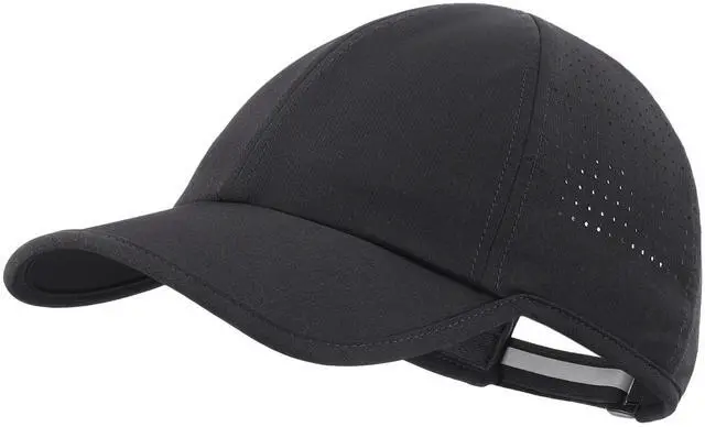 Main image of UPF50+ Water Repellent Quick Dry Sun Hat for Men Women Outdoor Sports Running Golf Reflective Adjustable Baseball Cap Black Medium