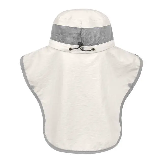 Alt view image 4 of 7 - Womens Sun Hat Wide Brim UPF50+ Outdoor Sun Protection Ladies Fishing Hat with Neck Flap Detachable Face Cover (US, Alpha, One Size, Beige)