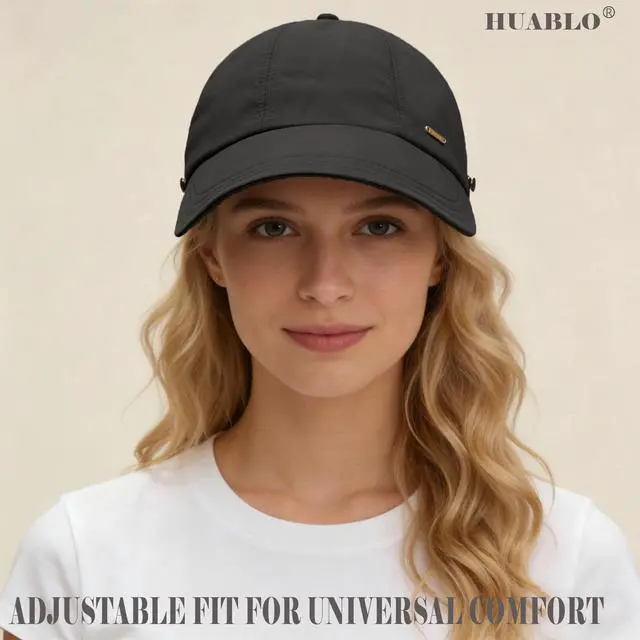 Alt view image 4 of 7 - UPF 50+ Womens Sun Hat Wide Brim Hat UV Protection Hiking Fishing Hats Ponytail Hole Sun Cap Foldable Baseball Cap for Travel Outdoor Black