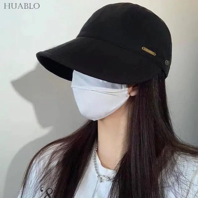 Alt view image 7 of 7 - UPF 50+ Womens Sun Hat Wide Brim Hat UV Protection Hiking Fishing Hats Ponytail Hole Sun Cap Foldable Baseball Cap for Travel Outdoor Black