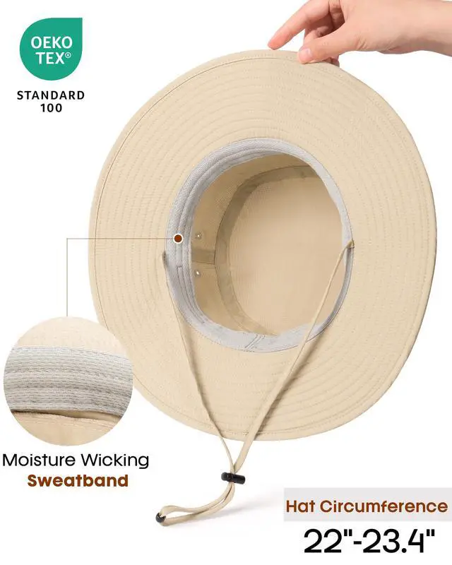 Alt view image 7 of 7 - Hats for Men Women Packable Wide Brim UPF Sun Protection Hiking