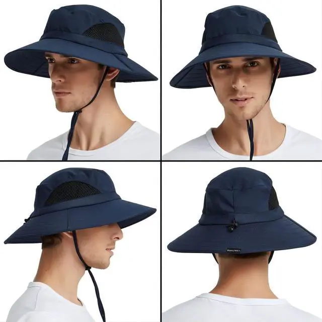 Alt view image 7 of 7 - Wide Brim Sun Hat, UPF 50+ UV Protection Waterproof Packable Bucket Hat for Men & Women, Fishing Hiking Beach Garden