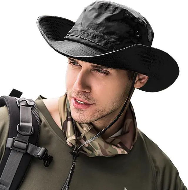 Alt view image 5 of 6 - Sun Hats for Men Women Bucket Hat UPF 50+ Boonie Hat Foldable UV Protection Hiking Beach Fishing Summer Safari(1pack-Beige)