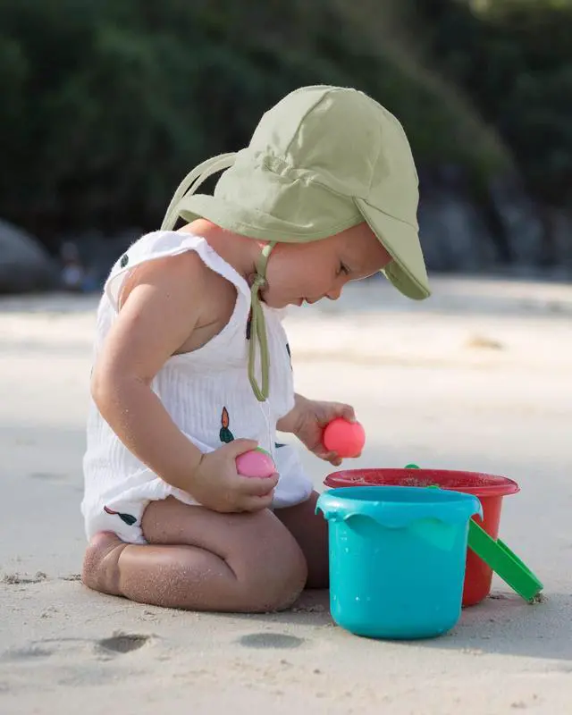 Alt view image 3 of 6 - Baby Sun Hat UPF 50+ UV Ray Sun Protection Cotton Toddler Hats for Boys Girls Green