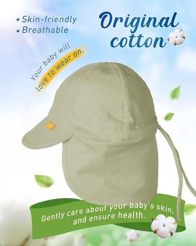 Alt view image 4 of 6 - Baby Sun Hat UPF 50+ UV Ray Sun Protection Cotton Toddler Hats for Boys Girls Green
