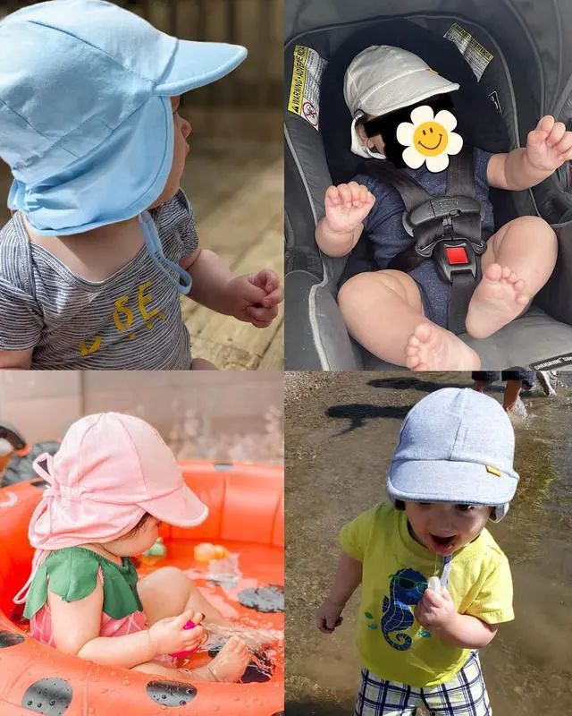 Alt view image 5 of 6 - Baby Sun Hat UPF 50+ UV Ray Sun Protection Cotton Toddler Hats for Boys Girls Green
