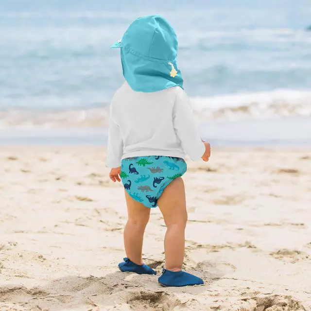 Alt view image 4 of 7 - i play. Baby Flap Sun Protection Swim Hat, Aqua, 0-6 Months