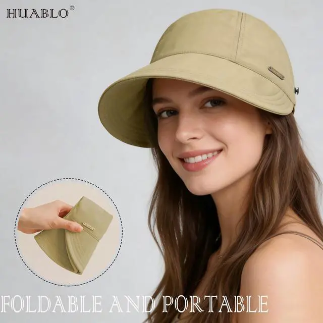 Alt view image 2 of 7 - UPF 50+Womens Sun Hat Wide Brim Hat UV Protection Hiking Fishing Hats Adjustable Ponytail Packable Sun Cap Khaki