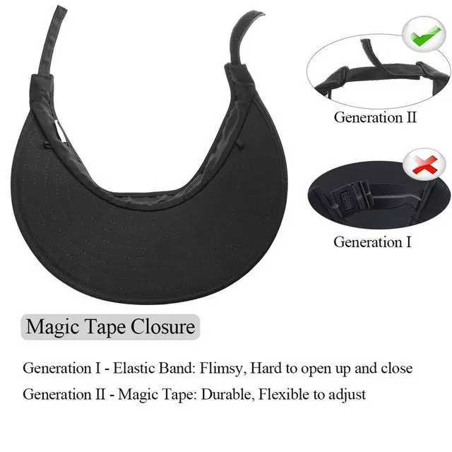 Alt view image 3 of 6 - Sun Visor Hats Women Large Brim Summer UV Protection Beach Cap Black