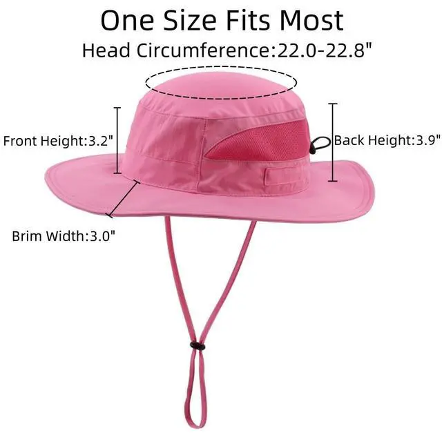 Alt view image 3 of 7 - Women's UPF 50+ Safari Sun Hat Breathable UV Protection Fishing Hat (Hot Pink)