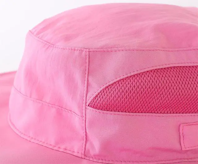 Alt view image 6 of 7 - Women's UPF 50+ Safari Sun Hat Breathable UV Protection Fishing Hat (Hot Pink)