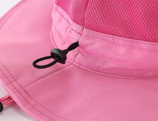 Alt view image 7 of 7 - Women's UPF 50+ Safari Sun Hat Breathable UV Protection Fishing Hat (Hot Pink)