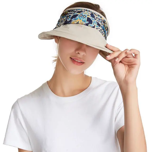 Alt view image 7 of 7 - Women Sun Hats UPF 50 Sun Protection Hat Summer Outdoor Neck Shield Flap Visor Hat Ponytail Hats Wide Brim Beach Hat (Brown)