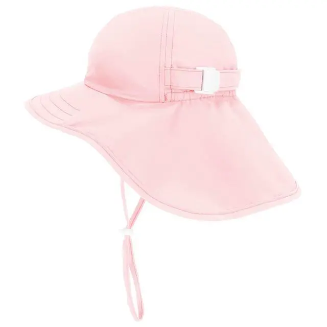 Alt view image 2 of 7 - Sunhat Infant Toddler & Kids Summer Water Flap Baby Swim hat UPF 50 Boy & Girl Beach (US, Age, 0 Months, 6 Months, Light Pink)