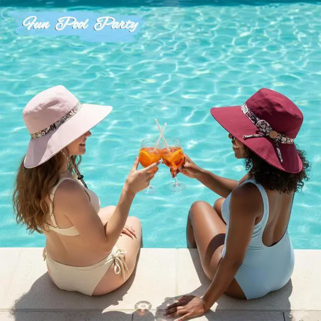 Alt view image 6 of 7 - Women Bohemian Reversible Floral Sun Hat Wide Brim Cotton Outdoor Bucket Fishing Hats UV Protection Safari Beach Travel