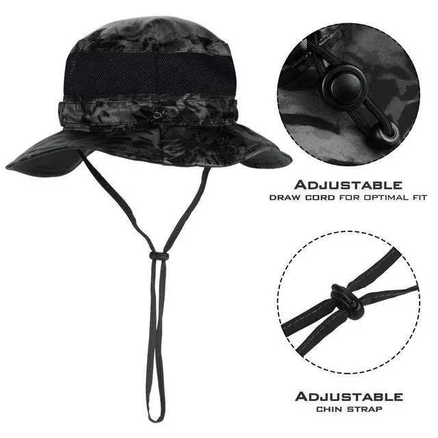 Alt view image 3 of 7 - Sol Armis UPF 50 Boonie Hat - Sun Protection Hat, Fishing Hat, Beach & Hiking Hat, Paddling,Prym1 Turquoise Fizz Fade