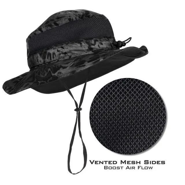Alt view image 4 of 7 - Sol Armis UPF 50 Boonie Hat - Sun Protection Hat, Fishing Hat, Beach & Hiking Hat, Paddling,Prym1 Turquoise Fizz Fade