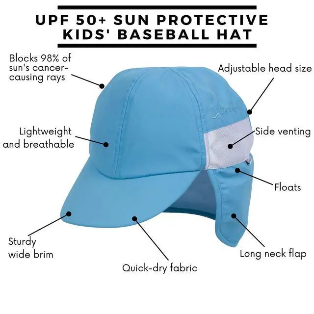 Alt view image 2 of 7 - Sun Hat with Neck Flap | UPF 50+ Protection for Baby, Toddler, and Kids Aqua