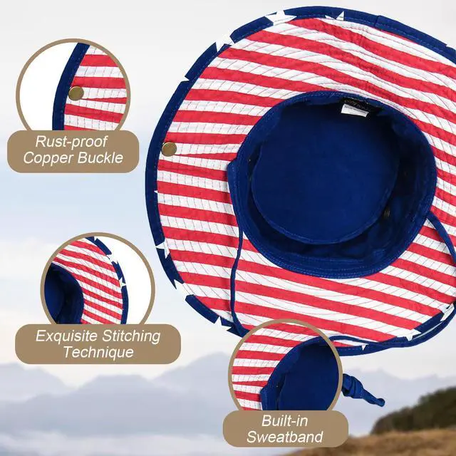 Alt view image 3 of 7 - Bucket Hat Wide Brim UV Protection Sun Hat Boonie Hats Fishing Hiking Safari Outdoor Hats for Men and Women