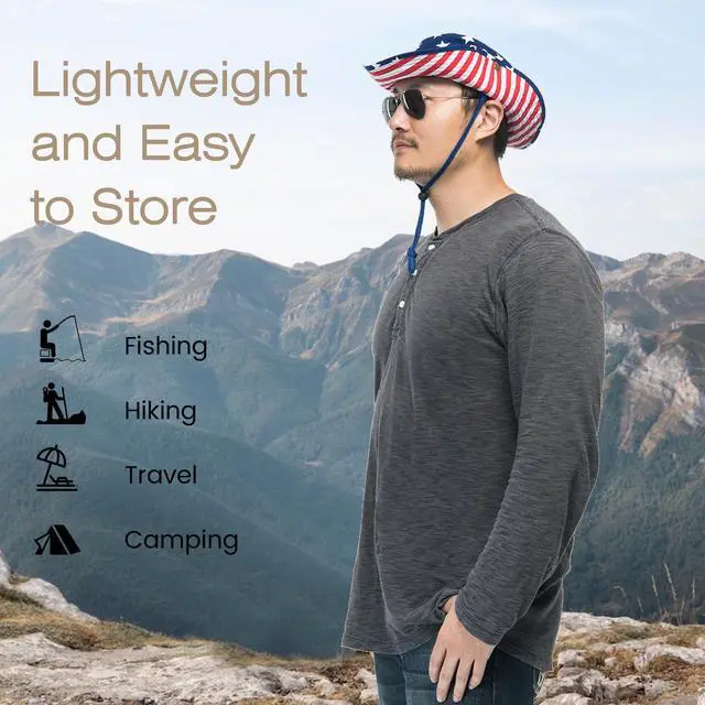 Alt view image 6 of 7 - Bucket Hat Wide Brim UV Protection Sun Hat Boonie Hats Fishing Hiking Safari Outdoor Hats for Men and Women