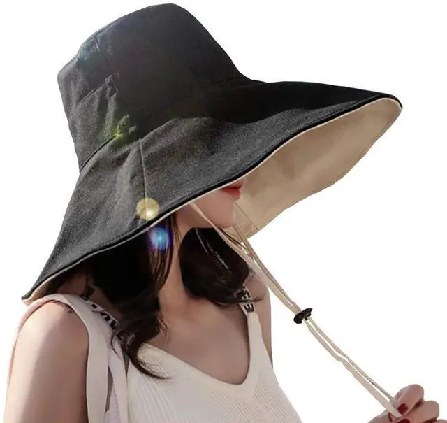 Main image of Women's Supersized Reversible Hat UV Sun Protection Wide Brim Foldable Floppy Bucket Hat