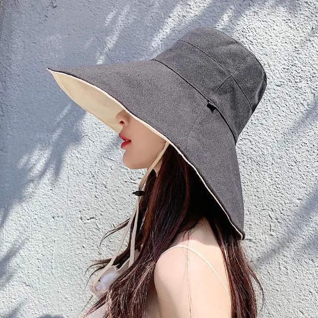 Alt view image 2 of 6 - Women's Supersized Reversible Hat UV Sun Protection Wide Brim Foldable Floppy Bucket Hat