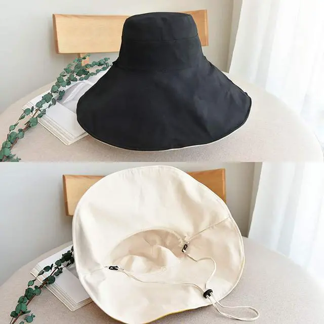 Alt view image 5 of 6 - Women's Supersized Reversible Hat UV Sun Protection Wide Brim Foldable Floppy Bucket Hat