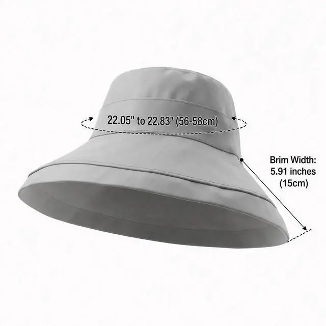 Alt view image 6 of 6 - Women's Supersized Reversible Hat UV Sun Protection Wide Brim Foldable Floppy Bucket Hat
