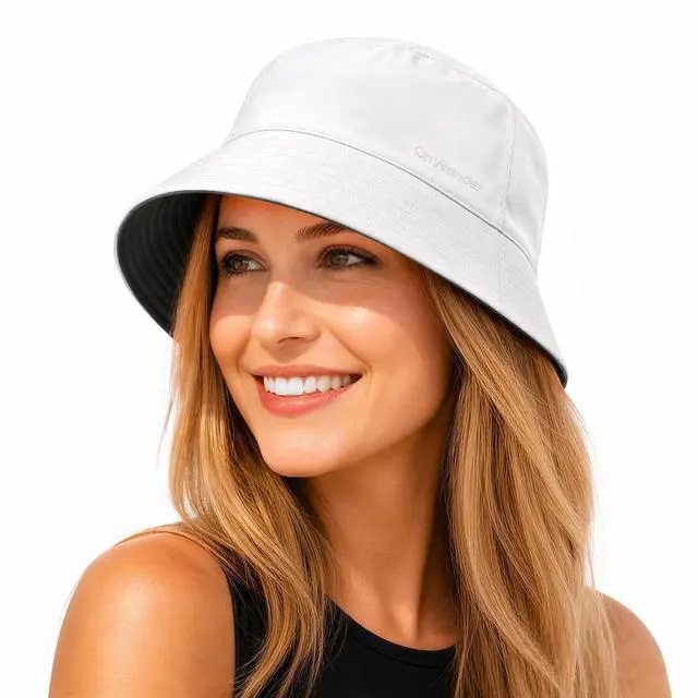 Main image of Bucket Hat for Women Men,Packable UV Protection Sun Hat for Beach,Golf Summer Travel Outdoor Quick Dry & Foldable Caps White