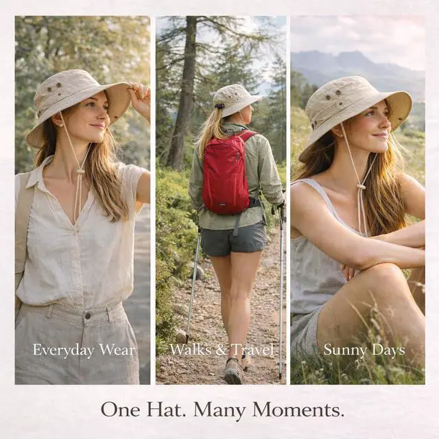 Alt view image 7 of 7 - Womens Waterproof Ponytail Bucket Sun Hat for Men - Wide Brim Boonie Hat with Pony Hole, UPF SPF UV Protection Beach Safari Outdoor Hiking Hat Ladies Summer Sunhat, Pink Large Big Head XL XXL