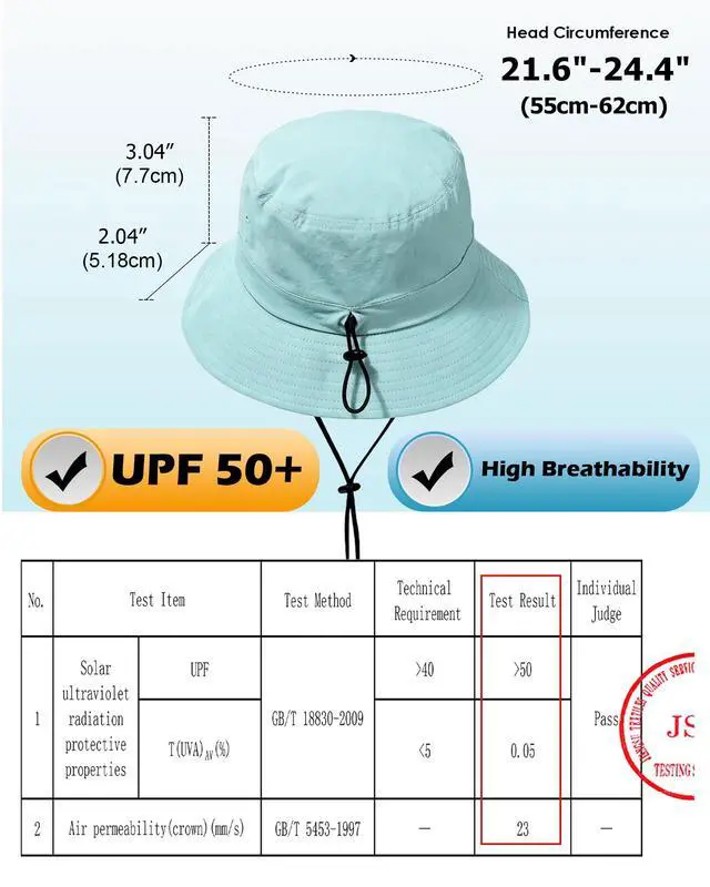 Alt view image 4 of 6 - Water-Resistant Bucket Hat for Women Men Rain Hat UPF 50+ Boonie Sun Hat Foldable Summer Floppy Fishing Safari Hats