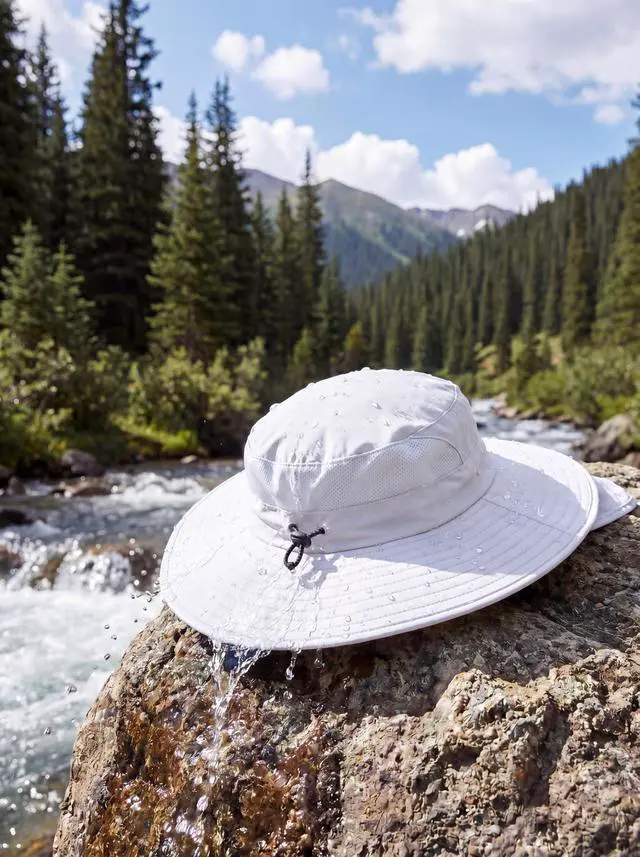 Alt view image 6 of 7 - Unisex UPF 50+ Mens Sun Hat Wide Brim Fishing Hat with Neck Flap Summer Bucket Beach Safari UV Protection Cap White