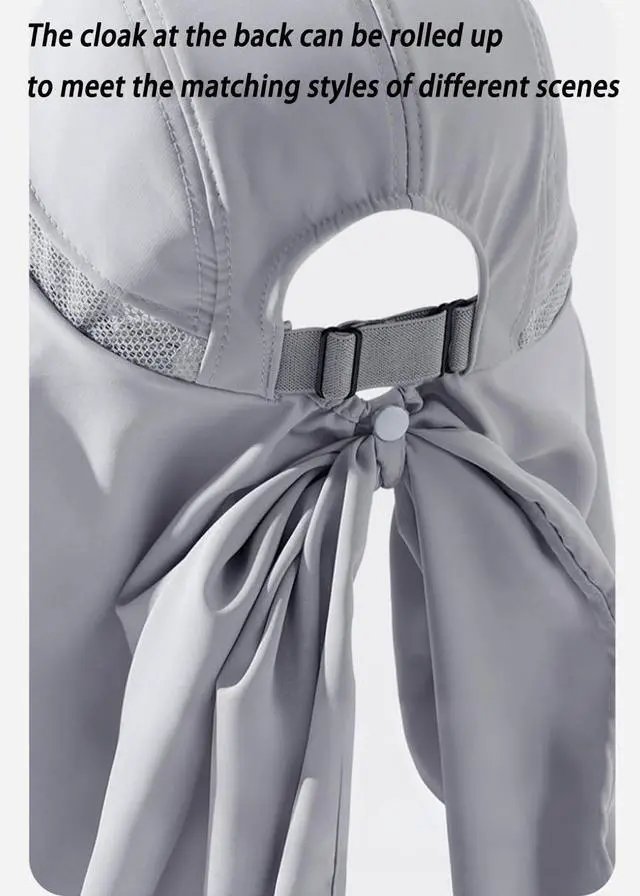 Alt view image 6 of 7 - Women's UV Protection Sun Hat,UPF50+, Large Brim & Cape with Face Mask & Shawl, Perfect for Hiking,Outdoor & Travel Beige