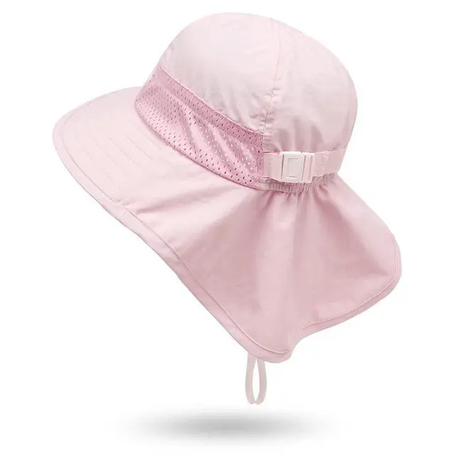 Alt view image 3 of 5 - Baby Sun Protection Hat for Infant Toddlers Boys Girls UPF 50+ Sunhat for Outdoor Beach Swim (US, Age, 3 Months, 24 Months, Pink)