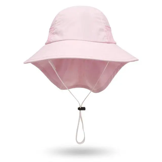 Alt view image 2 of 5 - Baby Sun Protection Hat for Infant Toddlers Boys Girls UPF 50+ Sunhat for Outdoor Beach Swim (US, Age, 3 Months, 24 Months, Pink)