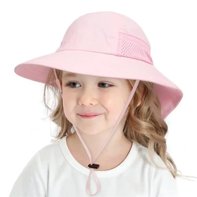 Alt view image 4 of 5 - Baby Sun Protection Hat for Infant Toddlers Boys Girls UPF 50+ Sunhat for Outdoor Beach Swim (US, Age, 3 Months, 24 Months, Pink)