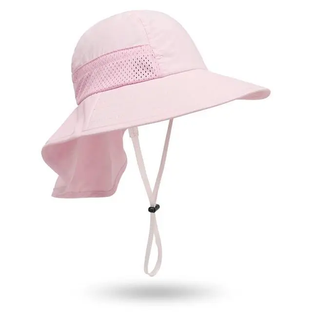 Alt view image 5 of 5 - Baby Sun Protection Hat for Infant Toddlers Boys Girls UPF 50+ Sunhat for Outdoor Beach Swim (US, Age, 3 Months, 24 Months, Pink)