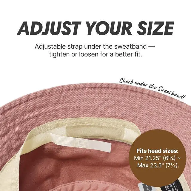 Alt view image 2 of 6 - Hot Summer Bucket Hat - Trendy Cotton Sun Hat for Beach, Golf, Fishing - Fun Outdoor Vacation Boonie for Men and Women (Dusty Rose)