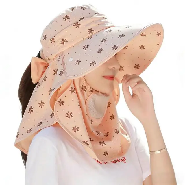 Main image of UPF 50+ UV Protection Sun Hat for Women, Wide Brim Summer Sun Hat with Neck Flap & Face Cover, (Beige)