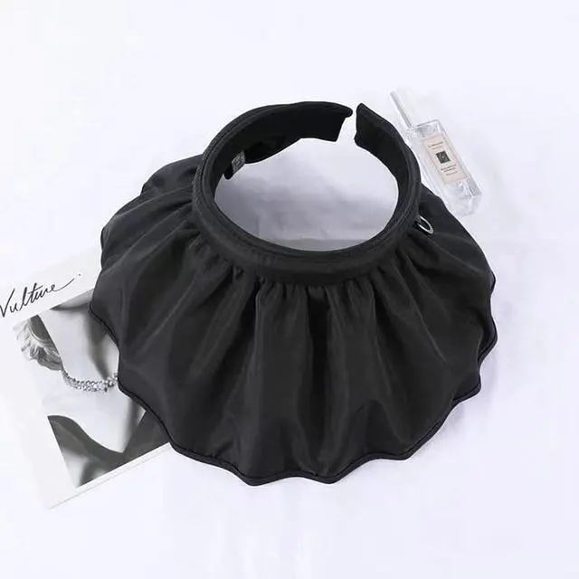 Alt view image 4 of 6 - Women's Sun Visor Foldable Sun Hat Wide Brim Summer UV Protection Beach Hat (A-Black)