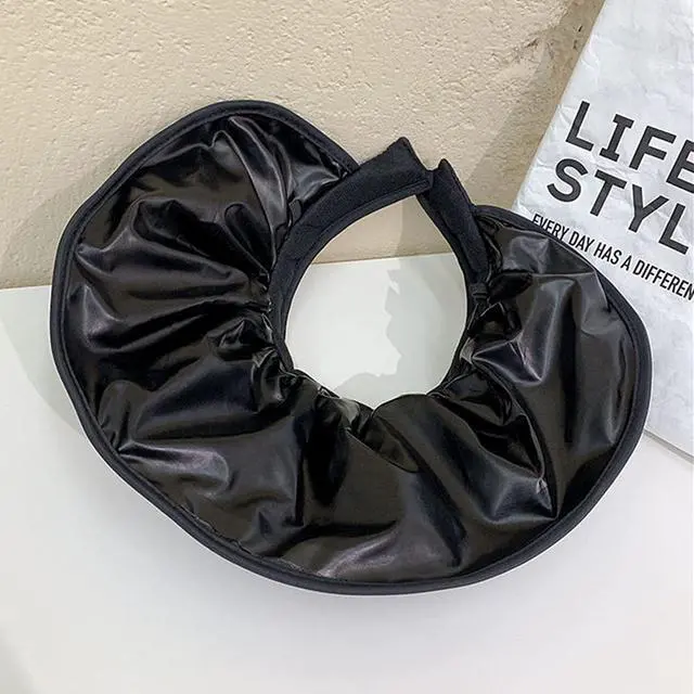 Alt view image 5 of 6 - Women's Sun Visor Foldable Sun Hat Wide Brim Summer UV Protection Beach Hat (A-Black)