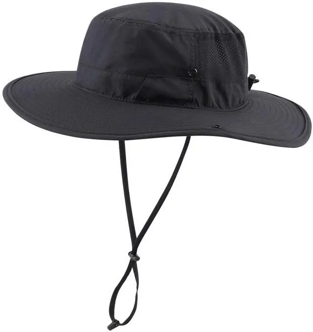 Main image of UPF 50+ Fishing Sun Hat for Men Women Breathable Bucket Hat Adjustable Boonie Hats Summer Beach Outdoor Hat Black