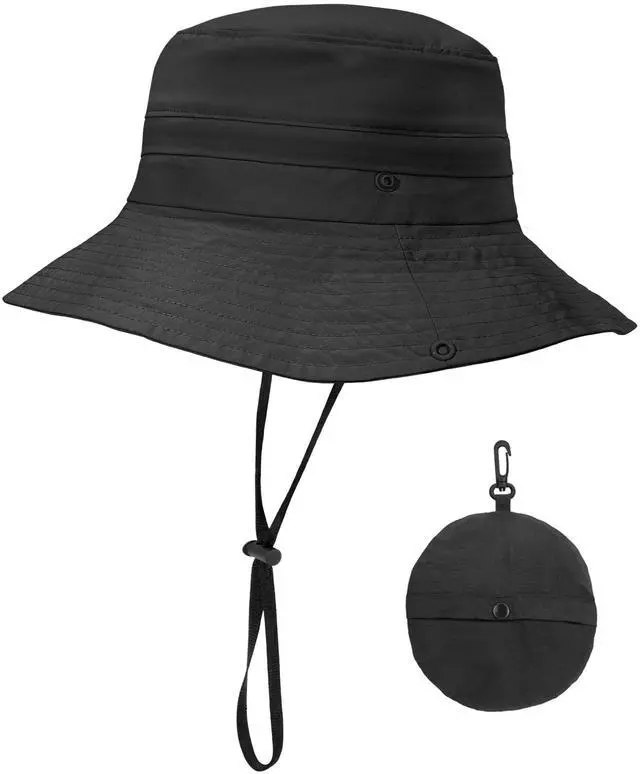 Main image of Sun Hats for Women Men, Waterproof Packable 2 in 1 UV Protection Sunhat for Summer Hiking Outdoor Garden Black